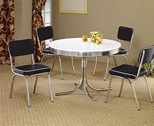 Image result for Round Chrome Dining Table