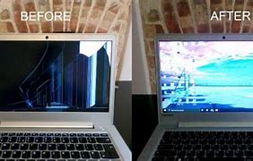 Image result for Laptop with Screen Cut Apart