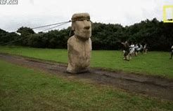 Image result for Moai Walking GIF