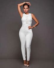 Image result for All White Bodycon Jumpsuit