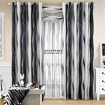 Image result for Black and White Living Room Curtains