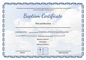 Image result for Sample Baptismal Certificate