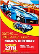 Image result for Hot Wheels Birthday Template