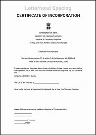 Image result for Incorporation Documents