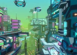 Image result for Futuristic City Background Cartoon