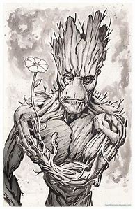 Image result for Flower in Groot Headndrawing
