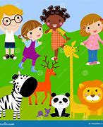Image result for Children at the Zoo Clip Art