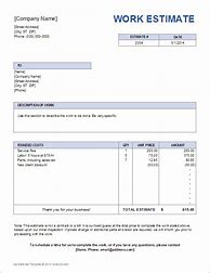 Image result for Example of Business Estimate