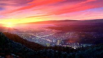 Image result for Anime Sunset City