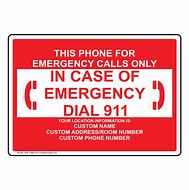 Image result for Emergency Phone Numbers Sign