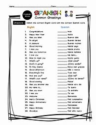 Image result for Spanish Worksheets for Adults