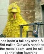 Image result for Big Bird Kicking Down Door Meme