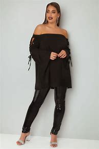 Image result for Black Vinyl Plus Size Leggings