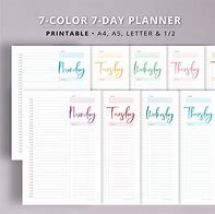 Image result for 7-Day Weekly Planner Printable PDF
