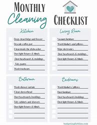 Image result for Monthly Cleaning Schedule