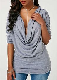Image result for Rosewe Grey Cut Out Long Sleeve Top