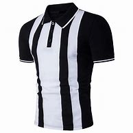 Image result for Black and White Striped Polo Shirt