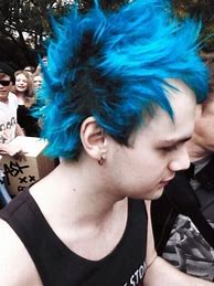 Image result for Michael Clifford Blue Hair