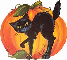 Image result for Vintage Halloween Standing Cat Art