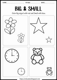 Image result for Large and Small Worksheets