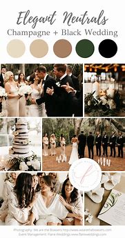 Image result for Champagne and Black Wedding Theme