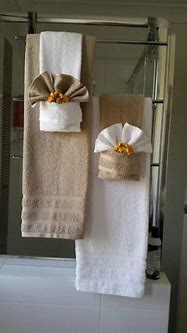 Image result for How to Decorate Towels in Bathroom
