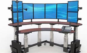 Image result for 2 Monitor Computer Desk