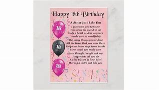 Image result for Happy 18th Birthday Sister Poems