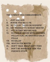 Image result for Cowboy Ten Commandments