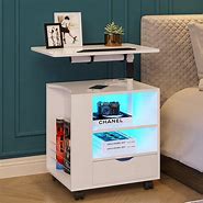 Image result for Bedside Table with Charging Station