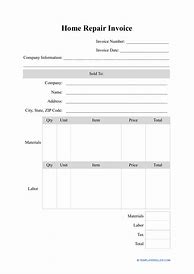 Image result for Home Repair Invoice Sample