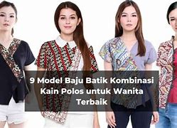 Image result for Model Baju Batik Kombinasi Polos