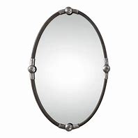 Image result for Oval Mirror Black Iron Metal