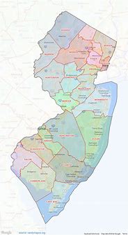 Image result for New Jersey Map by County