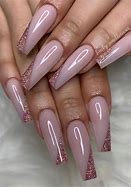 Image result for Coffin and Rose Gold Pink Nails