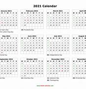 Image result for Blank Yearly Calendar 2021