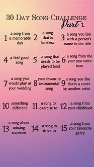 Image result for Different 30-Day Song Challenge
