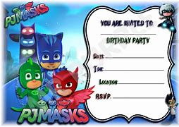 Image result for PJ Mask Birthday Invitation