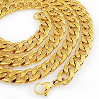 Image result for 18K Solid Gold Cuban Link Chain for Men