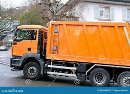 Image result for Orange Garbage Truck