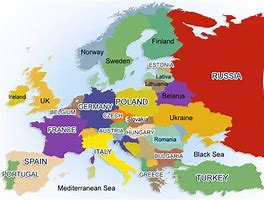 Image result for Map of Europe English