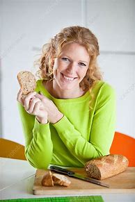 Image result for Woman Eating Bread