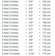 Image result for 174 Cm in Feet