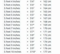 Image result for 5 8 Feet in Cm