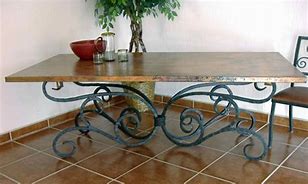 Image result for Wrought Iron Rectangle Dining Table