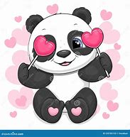 Image result for Cute Cartoon Panda Heart