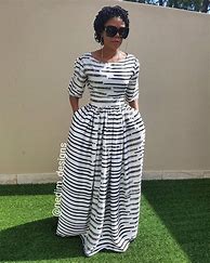 Image result for Black and White African Print Dress