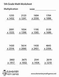 Image result for 5th Grade Math Worksheets Multiplication
