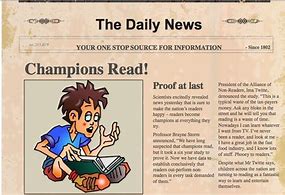 Image result for Newspaper Headlines for Kids