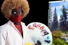 Image result for Deadpool Bob Ross PFP